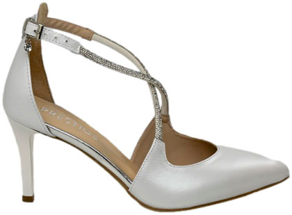 Czółenka Stylowe Prestige 2281/SZP Biała Perła SRC Skóra Naturalna