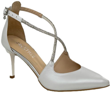 Czółenka Stylowe Prestige 2281/SZP Biała Perła SRC Skóra Naturalna