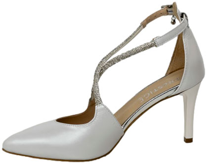 Czółenka Stylowe Prestige 2281/SZP Biała Perła SRC Skóra Naturalna