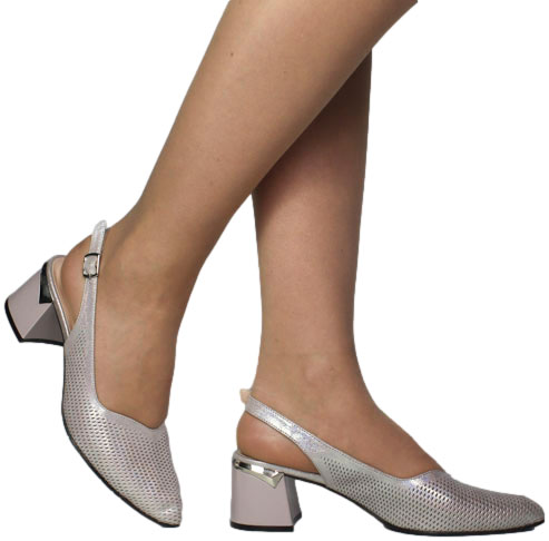 Sandały Boccato 049.7000 Bej Saten  Skóra Naturalna