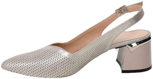 Sandały Boccato 049.7000 Bej Saten  Skóra Naturalna