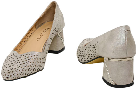 Czółenka Boccato 743.0103 VZN STNT SYHGMS Szary Skóra Naturalna