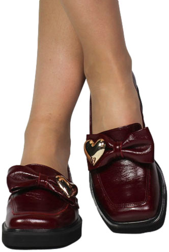 Półbuty  Exquisite 1659 Wino Naplak Skóra Naturalna