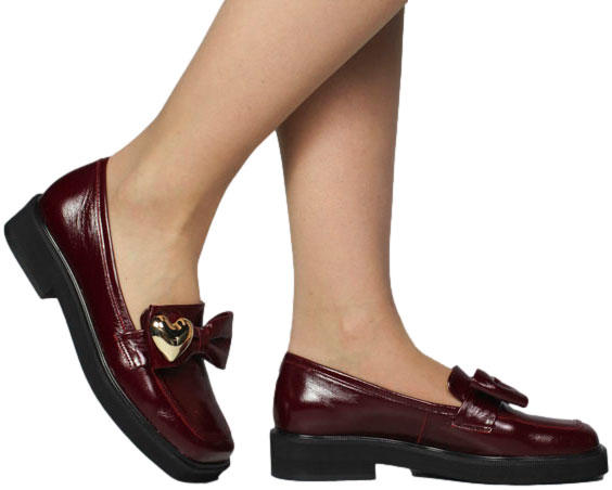 Półbuty  Exquisite 1659 Wino Naplak Skóra Naturalna