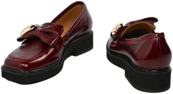 Półbuty  Exquisite 1659 Wino Naplak Skóra Naturalna