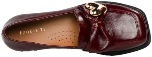 Półbuty  Exquisite 1659 Wino Naplak Skóra Naturalna