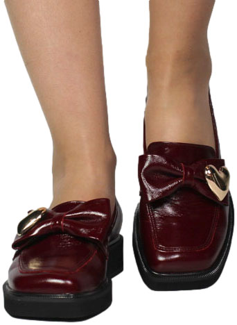 Półbuty  Exquisite 1659 Wino Naplak Skóra Naturalna