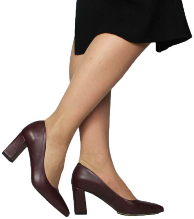 Czółenka  Exquisite 1682 Burgund Lico Skóra Naturalna