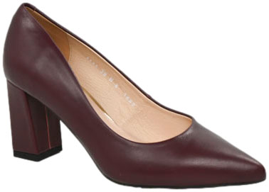 Czółenka  Exquisite 1682 Burgund Lico Skóra Naturalna