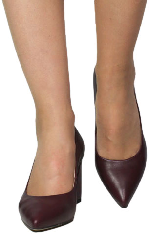 Czółenka  Exquisite 1682 Burgund Lico Skóra Naturalna
