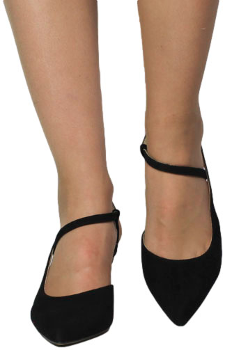 Sandały Exquisite 1623 Czarny Zamsz Skóra Naturalna