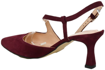 Sandały Exquisite 1732 Bordo Zamsz Skóra Naturalna