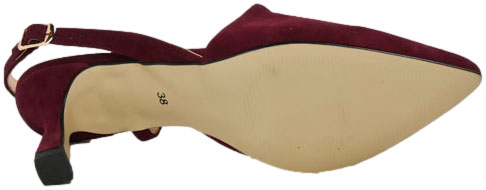 Sandały Exquisite 1732 Bordo Zamsz Skóra Naturalna