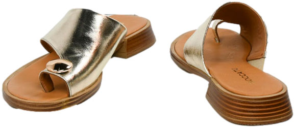 Klapki  Boccato 0105-7035-232125 41Gold Skóra Naturalna