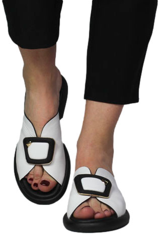 Klapki Boccato 0450-005 White Leather SYH  Skóra Naturalna