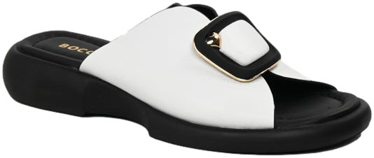 Klapki Boccato 0450-005 White Leather SYH  Skóra Naturalna