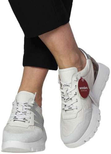 Sneakersy Wonders A-24100 Trend V Blanco Nylon Fog Hielo