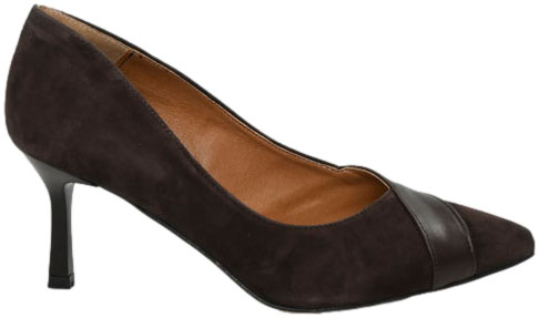 Szpilki Modne Prestige 2265/SZP Br-Zamsz +Lico Skóra Naturalna