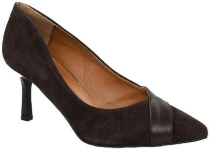 Szpilki Modne Prestige 2265/SZP Br-Zamsz +Lico Skóra Naturalna