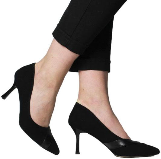 Szpilki Modne Prestige 2265/SZP K-Zamsz +Lico Skóra Naturalna