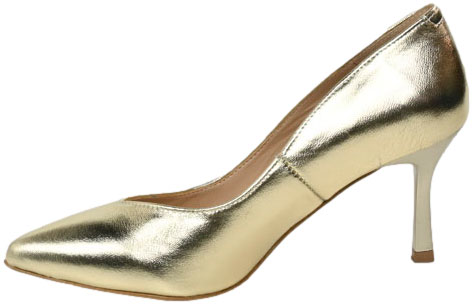 Szpilki Wygodne Prestige 2263/SZP Złoty Lico Skóra Naturalna