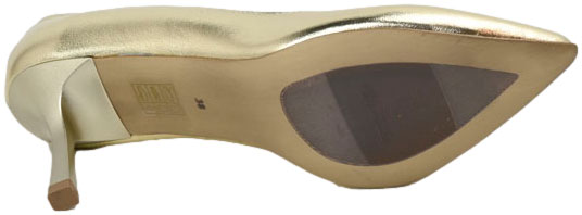 Szpilki Wygodne Prestige 2263/SZP Złoty Lico Skóra Naturalna