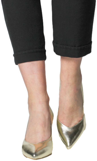 Szpilki Wygodne Prestige 2263/SZP Złoty Lico Skóra Naturalna