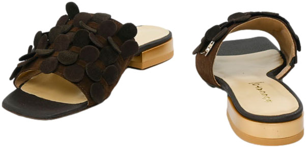 Klapki  Boccato 1172 Brąz Welur Skóra Naturalna