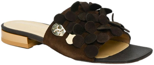 Klapki  Boccato 1172 Brąz Welur Skóra Naturalna