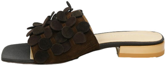 Klapki  Boccato 1172 Brąz Welur Skóra Naturalna