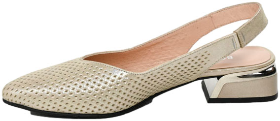 Sandały Boccato 049.5908 Gold Saten  Skóra Naturalna