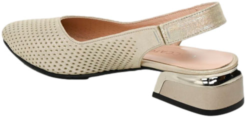 Sandały Boccato 049.5908 Gold Saten  Skóra Naturalna