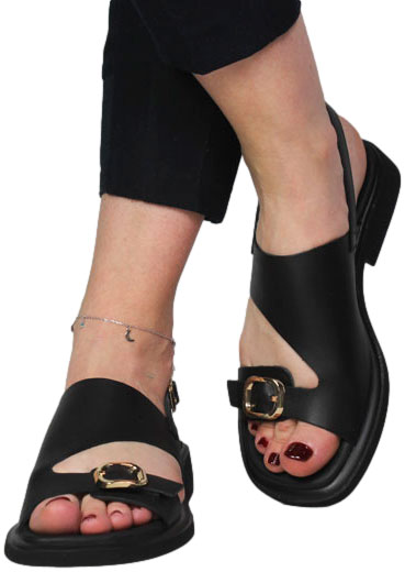 Sandały Boccato G058.1019 Siyah Deri Skóra Naturalna