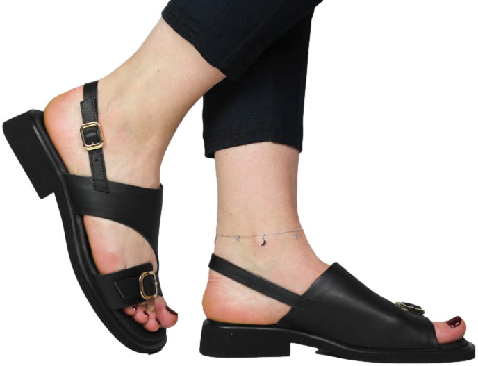 Sandały Boccato G058.1019 Siyah Deri Skóra Naturalna