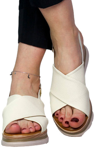 Sandały Boccato 030.104.2231 1001 Beige Skóra Naturalna