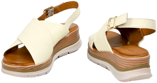 Sandały Boccato 030.104.2231 1001 Beige Skóra Naturalna