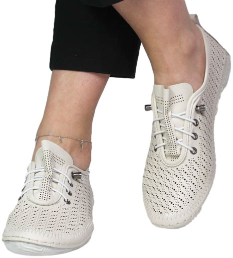 Sneakersy Boccato 0109-010-LZR1 08 Beige Skóra Naturalna