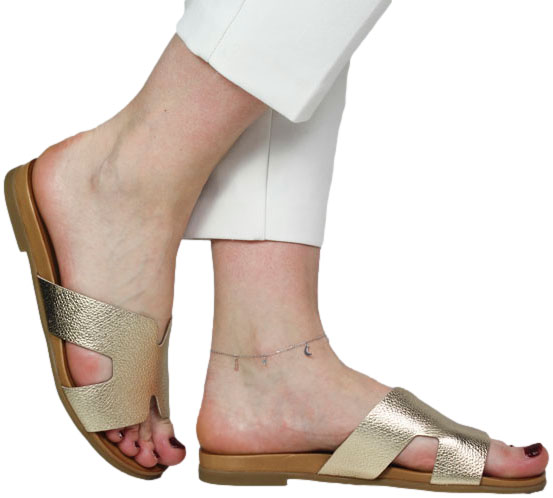 Klapki Boccato 030.02.0660 Botanic Gold Skóra Naturalna