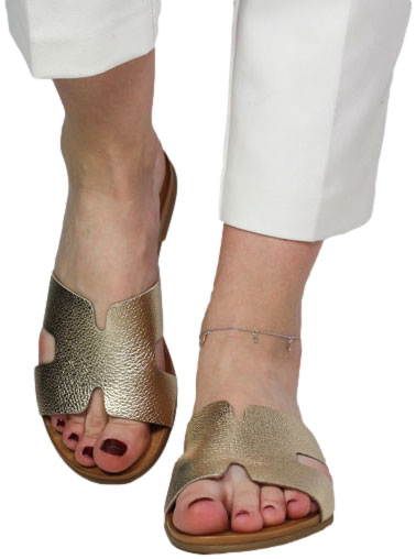 Klapki Boccato 030.02.0660 Botanic Gold Skóra Naturalna