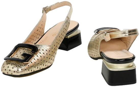 Sandały Boccato 335.604 191-40T S.ALTN Złoto Skóra Naturalna