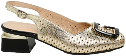 Sandały Boccato 335.604 191-40T S.ALTN Złoto Skóra Naturalna