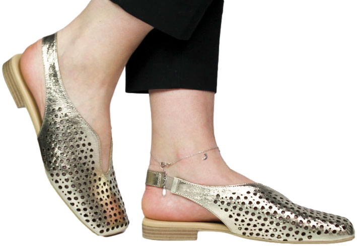 Sandały Boccato 020.1223 040 T KHV Złoto Skóra Naturalna