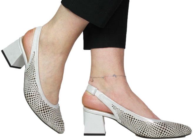 Sandały Boccato G064 24-0250 Beyaz Satenn Skóra Naturalna