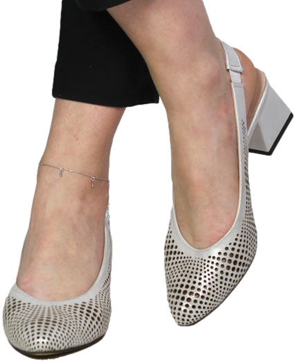 Sandały Boccato G064 24-0250 Beyaz Satenn Skóra Naturalna