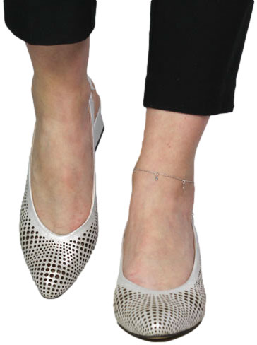 Sandały Boccato G064 24-0250 Beyaz Satenn Skóra Naturalna