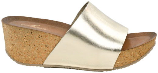 Klapki Lemar 40291 Bf.Złoto Skóra Naturalna