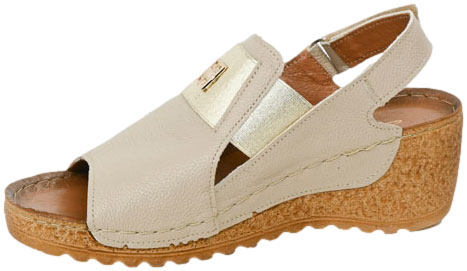 Sandały Lemar 50110 V.Taupe+Złoto Skóra Naturalna