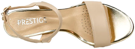 Sandały Eleganckie Prestige 2314/KL S-128 Beż Skóra Naturalna