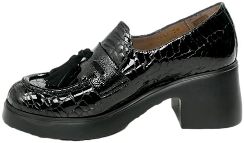 Mokasyny Wonders E-7141 Gakil Negro Lack Negro Skóra Naturalna