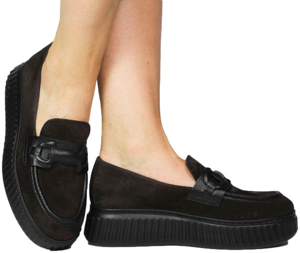 Mokasyny Wonders A-5203 Charme Testa Wild Negro Skóra Naturalna